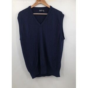 Par Four Navy USA Made Vintage Pullover Acrylic Sweater Vest Sports Wear -Size L